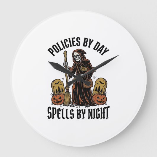 Verzekering Heks Shirt Grappig Halloween Agent Gra Grote Klok (Voorkant)