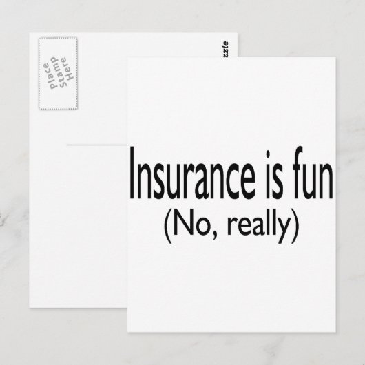 Verzekering is niet echt goed briefkaart (Voorkant / Achterkant)