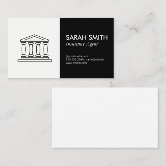Verzekering / makelaar / makelaar visitekaartje (Voorkant / Achterkant)