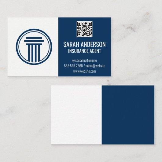 Verzekering / makelaar | QR-scancode Visitekaartje (Voorkant / Achterkant)