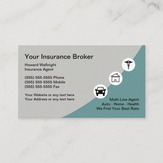 Verzekering Modern Broker Visitekaartjes (Voorkant)