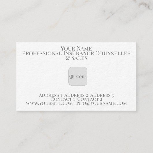 Verzekeringen - Visitekaartje (Achterkant)