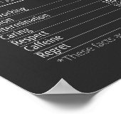 Verzekeringsaanpassingen Nutrition Facts Funny Poster (Hoek)