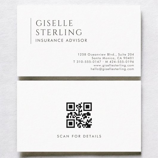 Verzekeringsadviseur Modern Professionele QR-code Visitekaartje