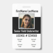 Verzekeringsagent badge voor- en achterzijde (Achterkant)