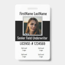 Verzekeringsagent badge voor- en achterzijde