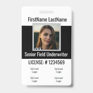 Verzekeringsagent badge voor- en achterzijde