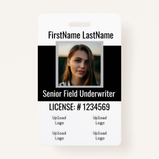 Verzekeringsagent badge Voorzijde en achterzwart 4