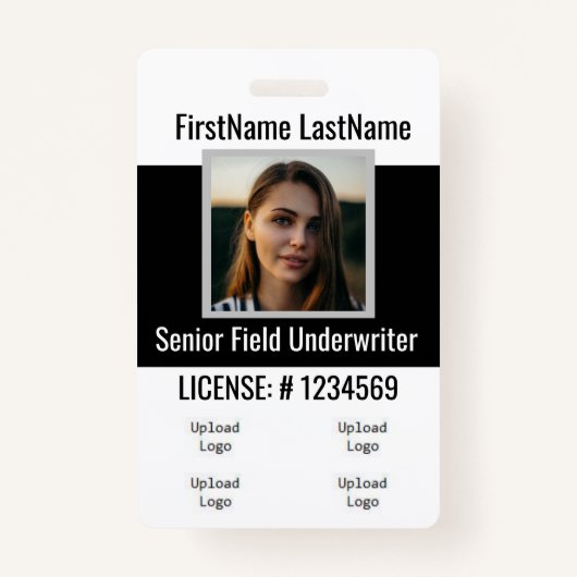 Verzekeringsagent badge Voorzijde en achterzwart 4 (Voorkant)