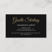 Verzekeringsagent Black Gold Foto QR-code Visitekaartje (Achterkant)