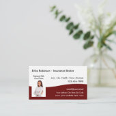 Verzekeringsagent Foto Visitekaartjes Sjabloon (Staand voorkant)