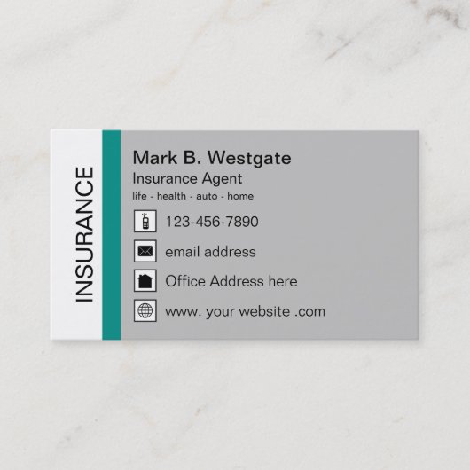 Verzekeringsagent Multi-Line Rep Visitekaartje (Voorkant)