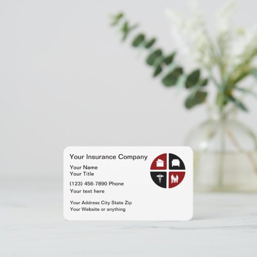 Verzekeringsagent Multi-Line Visitekaartjes (Staand voorkant)