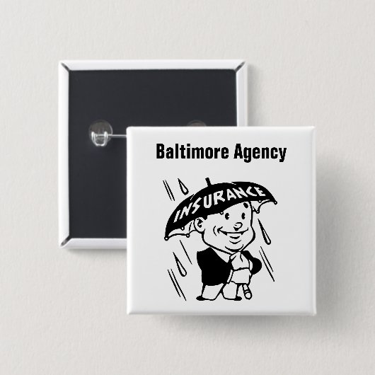 Verzekeringsagent of -agentschap aanpassen vierkante button 5,1 cm (Voorkant /achterkant)