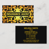Verzekeringsagent Sunshine Damask Visitekaartje (Voorkant / Achterkant)
