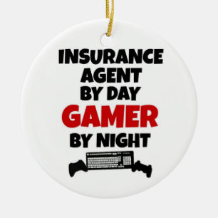 Verzekeringsagent voor Day Gamer by Night Keramisch Ornament