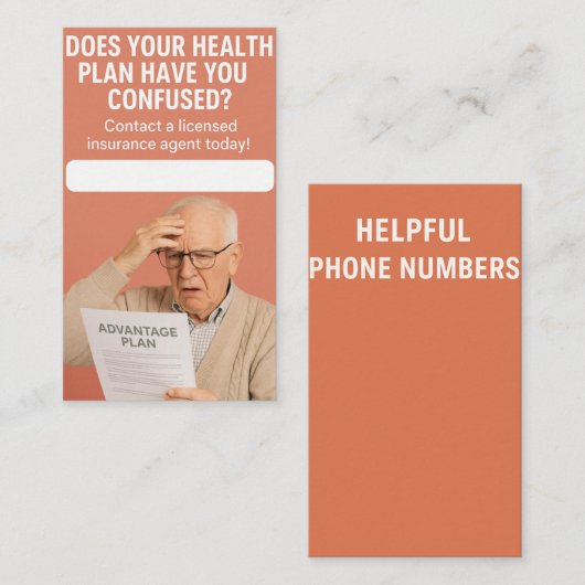 Verzekeringsagent - Voordeel Visitekaartje (Voorkant / Achterkant)