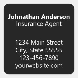 Verzekeringsagent Zwart-Wit Promotie Vierkante Sticker