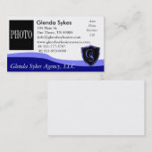 Verzekeringsagentschap 3,5 x 2,0 inch, 100 pack, w visitekaartje (Voorkant / Achterkant)