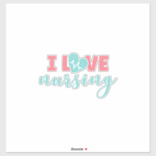 Verzekeringscadeau   I Love Nursing Sticker