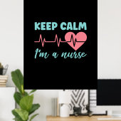 Verzekeringscadeau | Kalm houden Ik ben verpleegst Poster (Thuiskantoor)