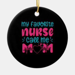 Verzekeringscadeau Mijn favoriete verpleegster v Keramisch Ornament