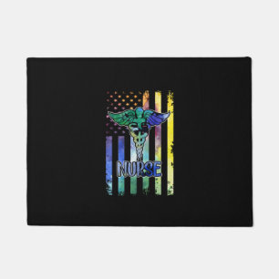 Verzekeringscadeau Nurse Amerikaanse vlag Deurmat