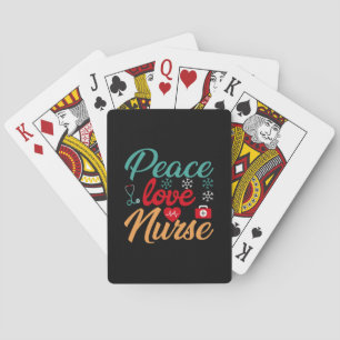 Verzekeringscadeau   Peace Love Nurse Pokerkaarten