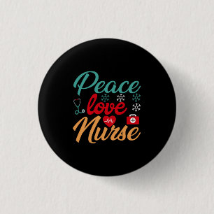 Verzekeringscadeau Peace Love Nurse Ronde Button 3,2 Cm