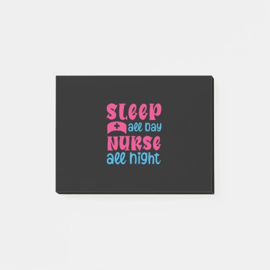 Verzekeringscadeau | Slaap de hele dag verpleegste Post-it® Notes (Voorkant)