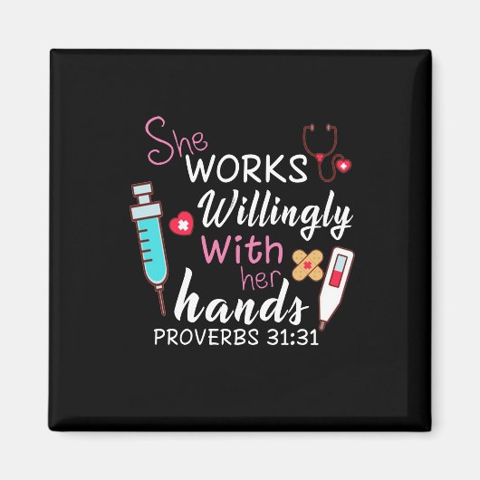 Verzekeringscadeau | Zij werkt willens en wetens Magneet (Voorkant)