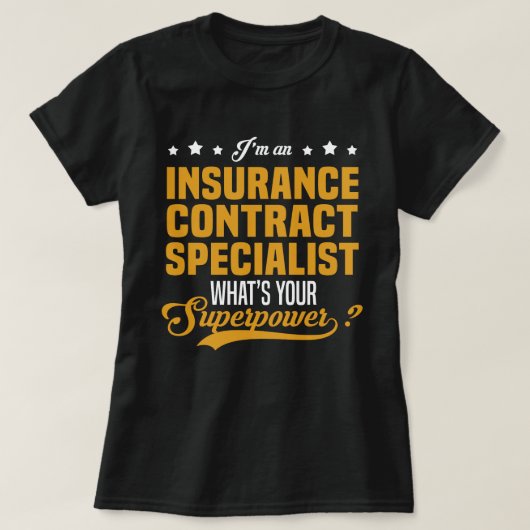 Verzekeringscontractspecialist T-shirt (Design voorkant)