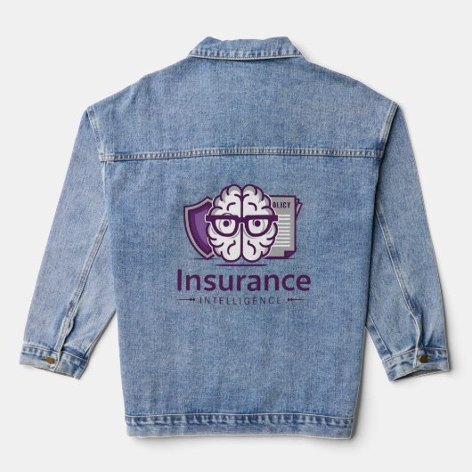 Verzekeringsintelligentie hersenen denim jacket (Achterkant)