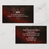 Verzekeringsmakelaar, lederachtig, Phoenix Risen l Visitekaartje (Voorkant / Achterkant)