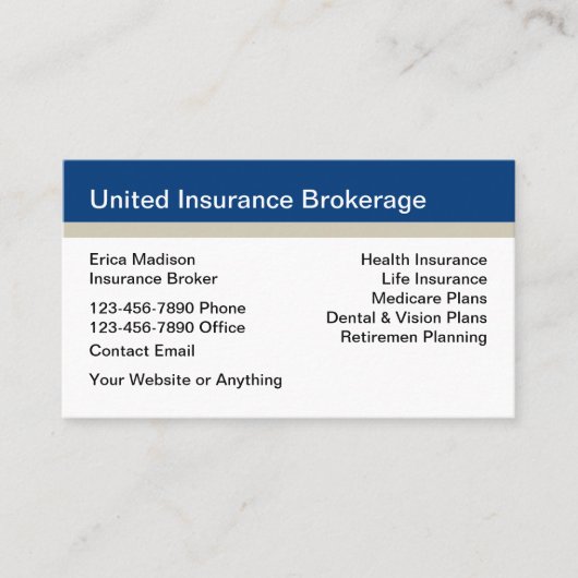 Verzekeringsmakelaar Moderne Visitekaartjes (Voorkant)