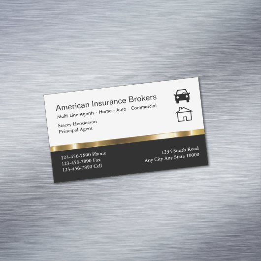 Verzekeringsmakelaar Visitekaartje Magneten (Voorbeeld)