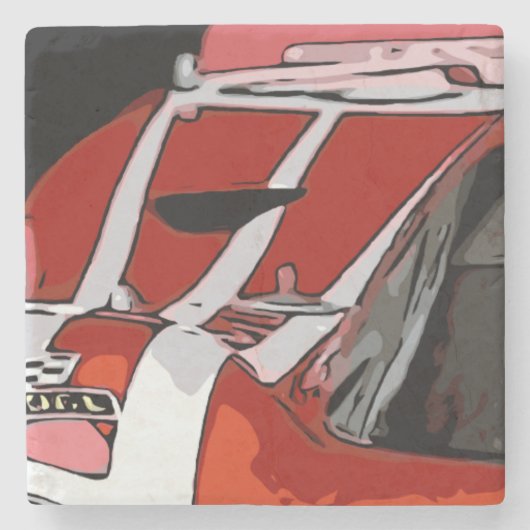 VERZEKERINGSRACER #23 STENEN ONDERZETTER (Voorkant)