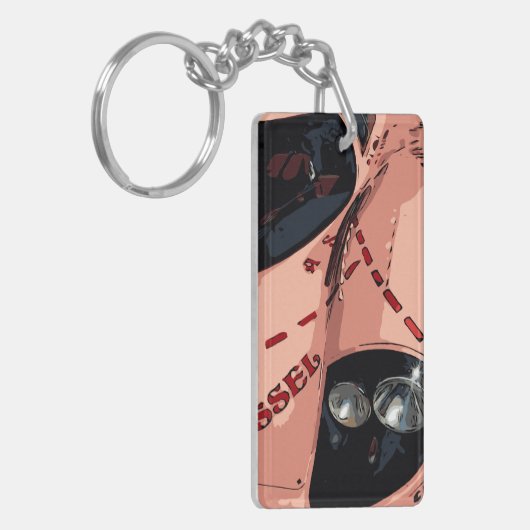 VERZEKERINGSRACER - PINK SLEUTELHANGER (Voorkant Links)