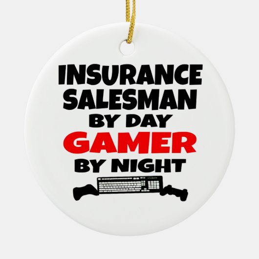 Verzekeringsverkoper Gamer Keramisch Ornament (Voorkant)
