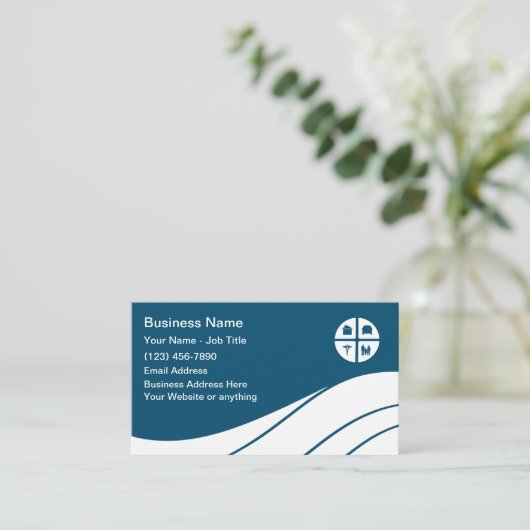 Verzekeringsverstrekker Moderne Visitekaartjes (Staand voorkant)
