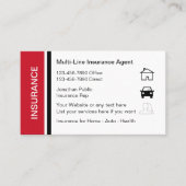 Verzekeringsvertegenwoordigers Visitekaartjes (Voorkant)