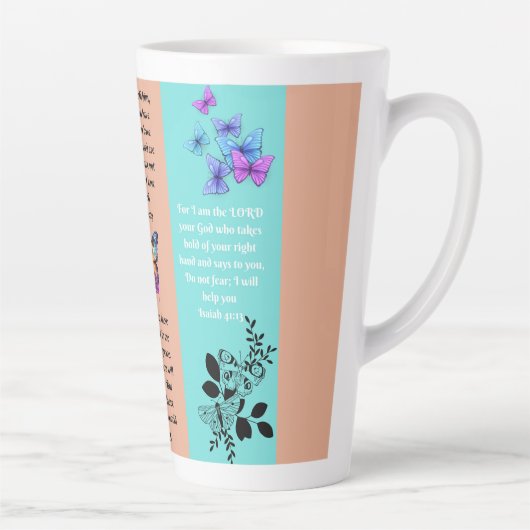 Verzen en vlinders optillen latte mok (Rechts)