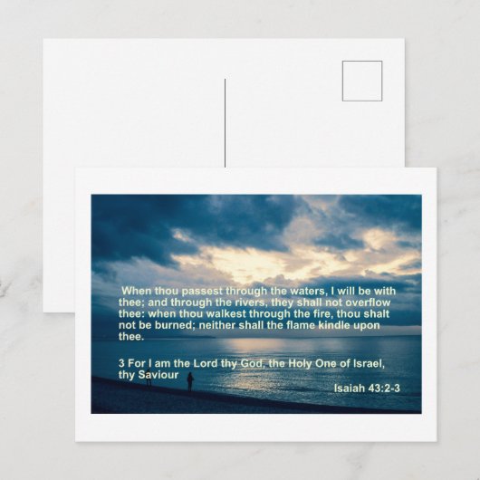 verzen uit Isaiah 43 - hulp en comfort Briefkaart (Voorkant / Achterkant)