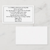 Verzend cadeaus voor Baby shower-afsluitkaarten Informatiekaartje (Voorkant / Achterkant)