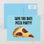 VERZEND DE DATUM PIZZA FEEST UITNODIGINGEN Postkaa (Voorkant / Achterkant)