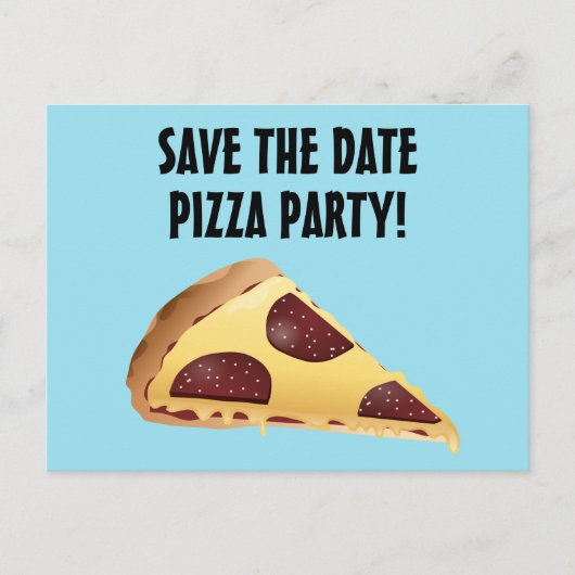 VERZEND DE DATUM PIZZA FEEST UITNODIGINGEN Postkaa (Voorkant)