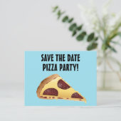 VERZEND DE DATUM PIZZA FEEST UITNODIGINGEN Postkaa (Staand voorkant)