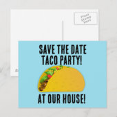 VERZEND DE DATUM TACO FEEST UITNODIGINGEN Postkaar (Voorkant / Achterkant)