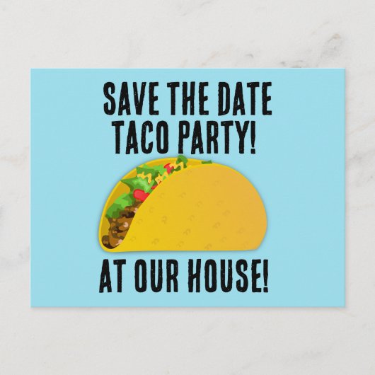VERZEND DE DATUM TACO FEEST UITNODIGINGEN Postkaar (Voorkant)