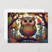 Verzend een Bericht van de Wijs met Owl Briefkaart (Voorkant / Achterkant)